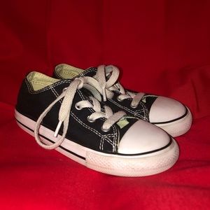 Black All Star Converse Low Tops Kids Size 10